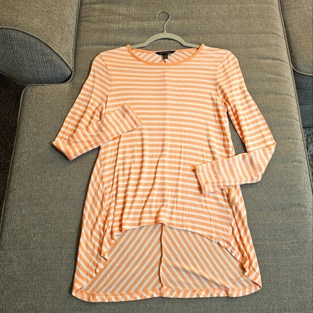 Banana Republic Pink White Striped Casual Light Tunic Top Size XS